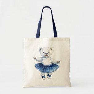 Cute polar bear ballerina dancing ballet tote bag