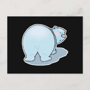 cute polar bear butt postcard