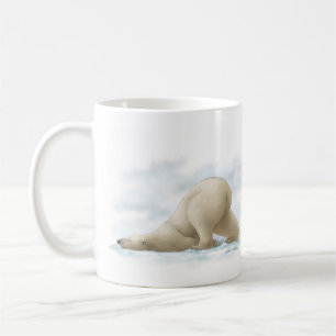 Cute Polar Bear Cartoon in the snow Coffee Mug