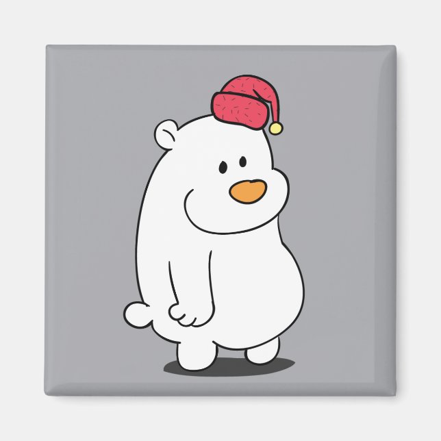 Cute Polar Bear Cartoon Magnet (Front)