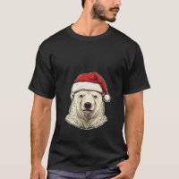 Cute Polar Bear Christmas Lights Santa Hat Xmas Pa