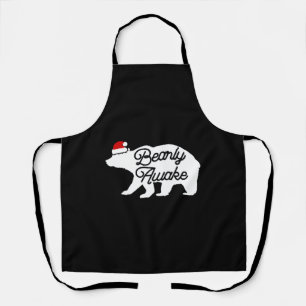 Cute Polar Bear Christmas Pajama Shirt Funny Xmas Apron