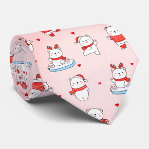 Cute Polar Bear Christmas Tie