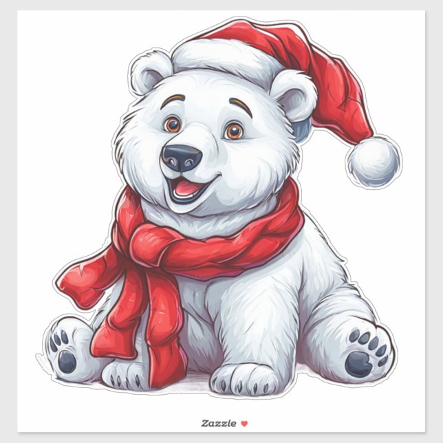 ❄️ Cute Polar Bear Christmas Winter Charm 🎅 (Sheet)