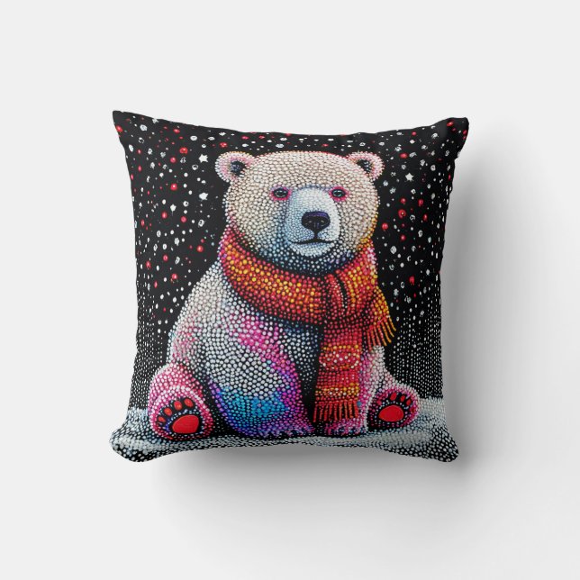 🐻‍❄️ Cute Polar Bear Cosy Winter Decor Gift ❄️✨ Cushion (Front)