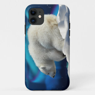 Cute Polar Bear Cub & Aurora iPhone 5 Case