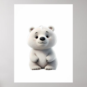 Cute Polar Bear Cub Poster