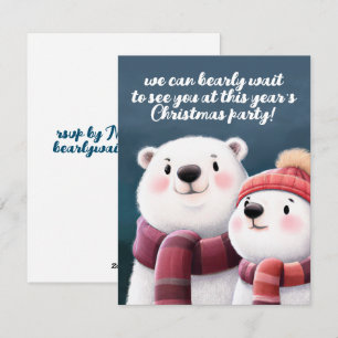 Cute Polar Bear Cubs Wearing Scarves Holiday Card
