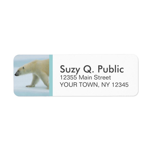 Cute Polar Bear Custom Address Labels (Front)