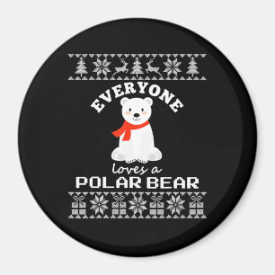 Cute Polar Bear Family Animal Lover Christmas Magnet