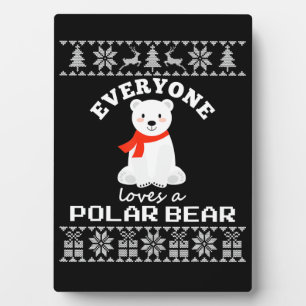 Cute Polar Bear Family Animal Lover Christmas Plaque
