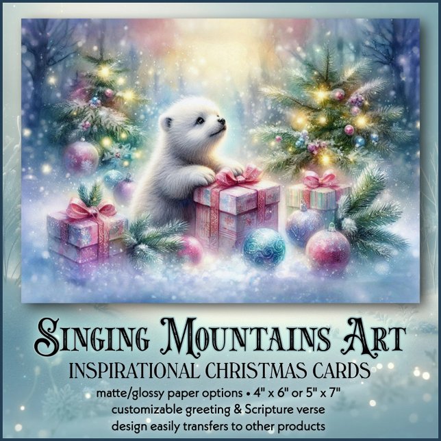 Cute Polar Bear God's Gift Christian Christmas Holiday Card (Creator Uploaded)