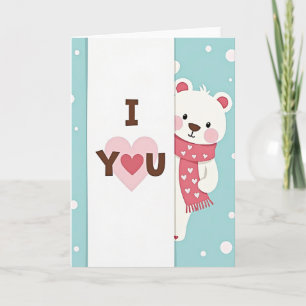 Cute Polar Bear I Love You Card