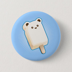 Cute Polar Bear Ice Cream Bar 6 Cm Round Badge