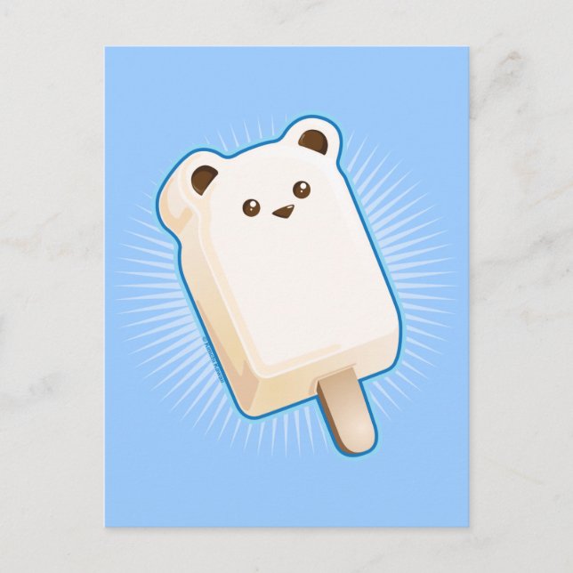 Cute Polar Bear Ice Cream Bar Postcard (Front)