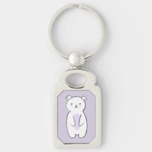 Cute Polar Bear Illustration Key Ring