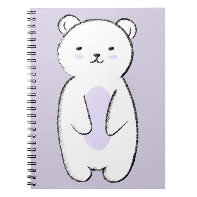 Cute Polar Bear Illustration Notebook (Front)
