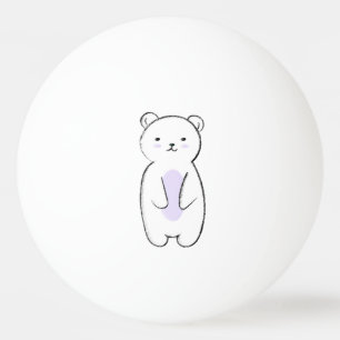 Cute Polar Bear Illustration Ping Pong Ball