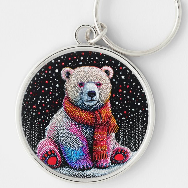 Cute polar bear key ring (Front)