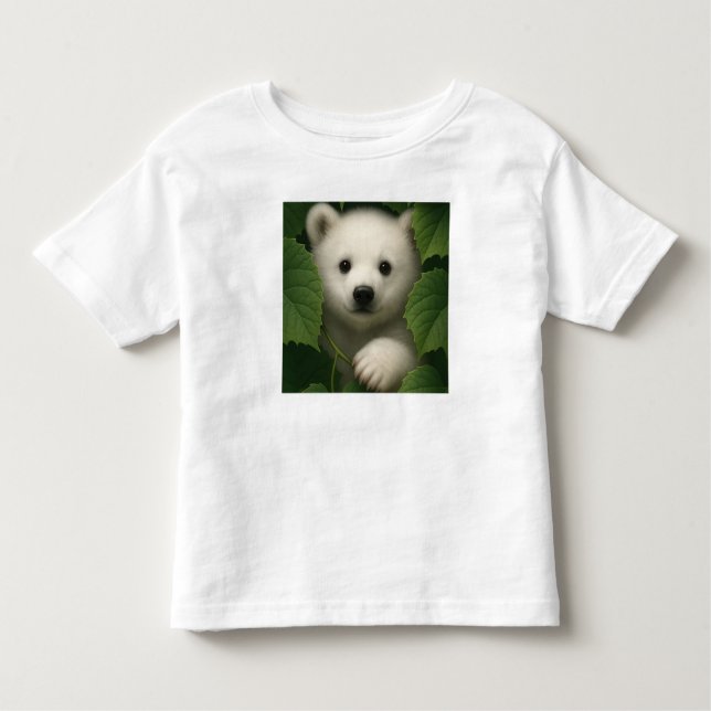 “Cute Polar Bear Kids T-Shirt – Winter Animal Tee (Front)