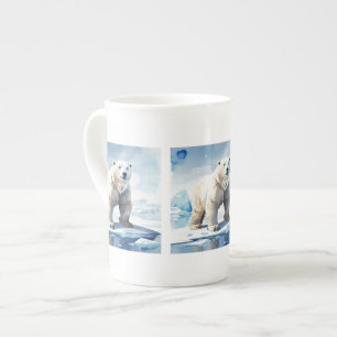 Cute polar bear lovers artic bone china mug