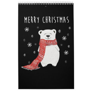 Cute Polar Bear  Merry Christmas Xmas Calendar