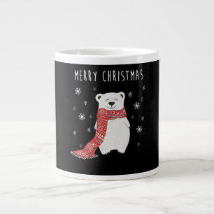 Cute Polar Bear Merry Christmas Xmas Large Coffee Mug