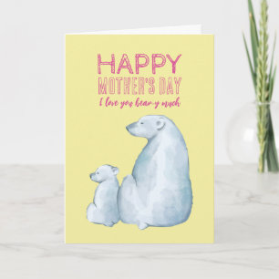 Cute Polar Bear Mum Happy Mother's Day Card
