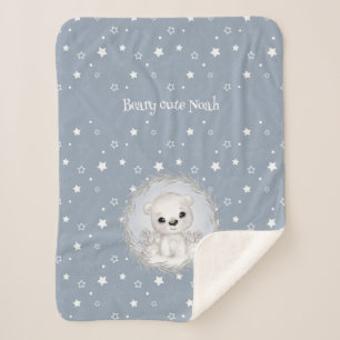 Cute Polar Bear Name Warm Boy Winter Sherpa Blanket