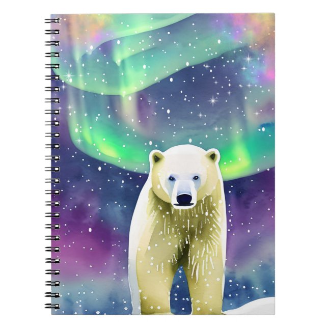 Cute Polar Bear Notebook for school 6.5" x 8.75" (Front)