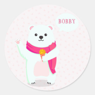 Cute Polar Bear Personalised Stickers
