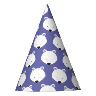 Cute Polar Bear Purple Animal Party Hat