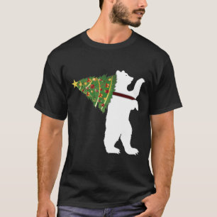 Cute Polar Bear Santa Christmas Gift Christmas Tre T-Shirt