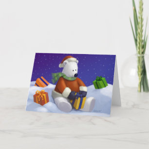 Cute Polar Bear Santa Greeting Cards
