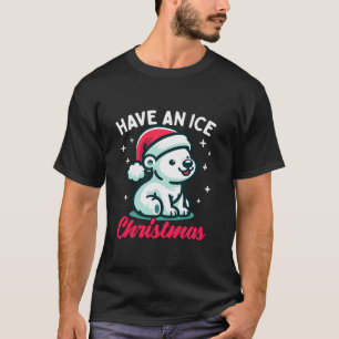 Cute Polar Bear Santa Hat Funny Pun Christmas Wint T-Shirt