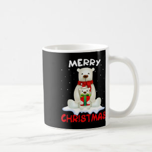 Cute Polar Bear Scarf Merry Christmas Xmas Holiday Coffee Mug