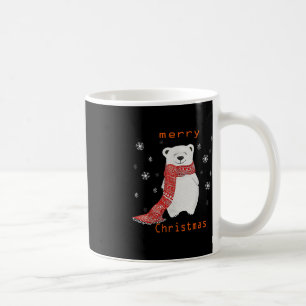 Cute Polar Bear Scarf Merry Christmas Xmas Holiday Coffee Mug
