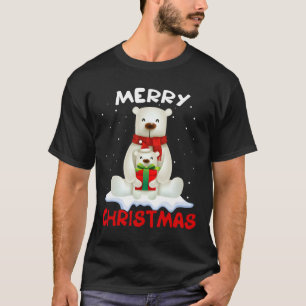 Cute Polar Bear Scarf Merry Christmas Xmas Holiday T-Shirt