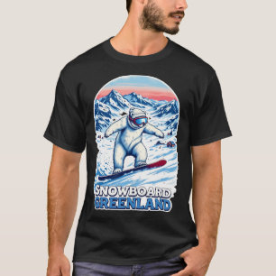Cute Polar Bear Snowboarding In Greenland T-Shirt