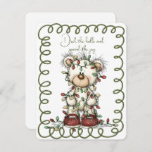 Cute Polar Bear Tangled In Christmas Lights