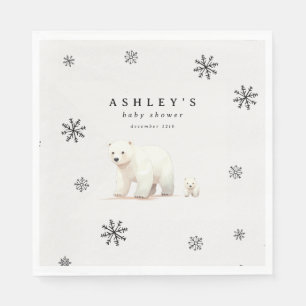 Cute Polar Bear Winter Baby Shower Napkin