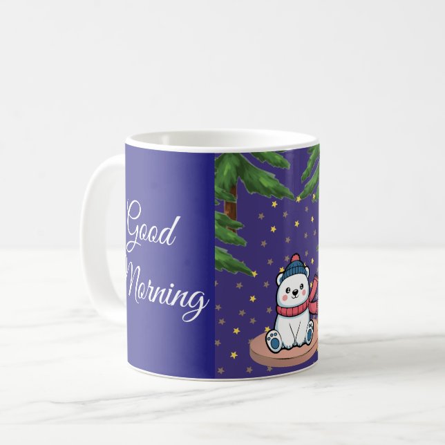 Cute Polar Bear Winter Coffee Mug (Front Left)