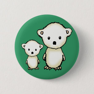 Cute Polar Bears Button