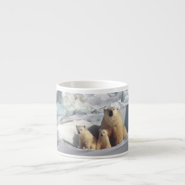 Cute Polar Bears Cubs Arctic Wildlife Espresso Mug (Front)
