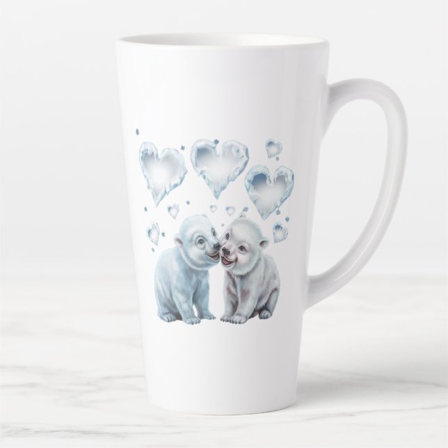 Cute Polar Bears Latte Mug (Right)
