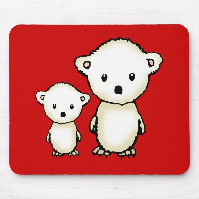 Cute Polar Bears Mousepad (Front)