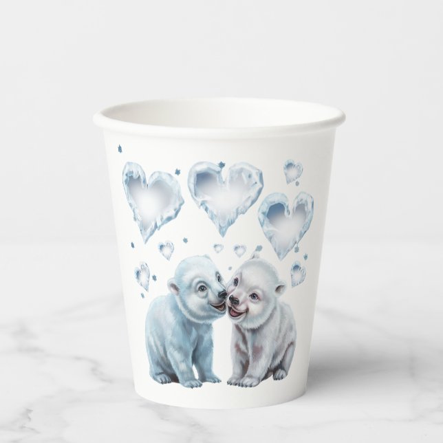 Cute Polar Bears Paper Cups (Front)