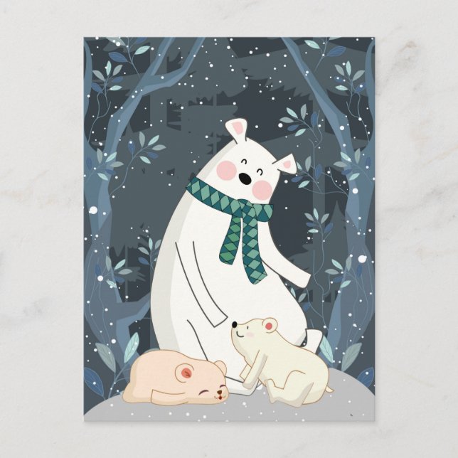 Cute Polar Bears Postcard (Front)