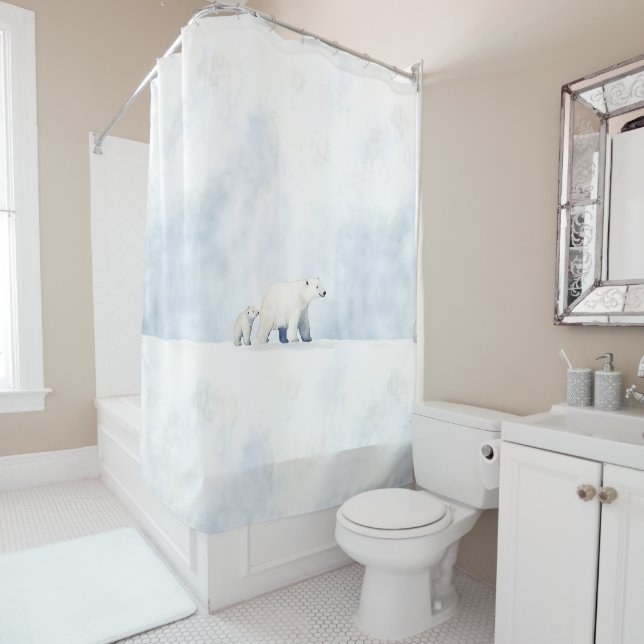 Cute polar bears  shower curtain (In Situ)