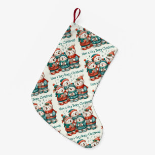 Cute Polar Bears Sing Have a Very Beary Christmas! Small Christmas Stocking